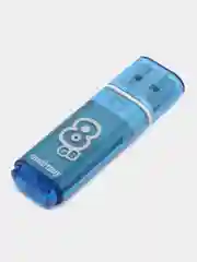 Флешка накопитель для компьютера 8 Gb, Smartbuy Glossy, Usb 2.0, синий, 512178