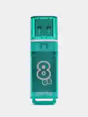 Флешка накопитель для компьютера 8 Gb, Smartbuy Glossy, Usb 2.0, зеленый, 512179