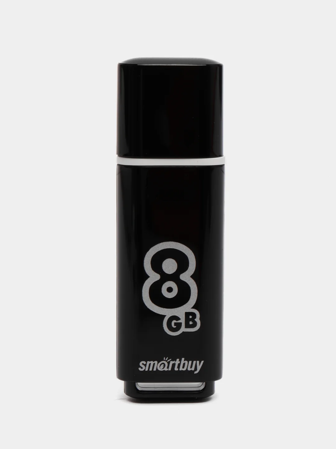 Флешка накопитель для компьютера 8 Gb, Smartbuy Glossy, Usb 2.0, черный, 512177