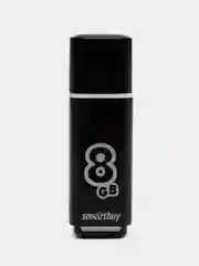 Флешка накопитель для компьютера 8 Gb, Smartbuy Glossy, Usb 2.0, черный, 512177