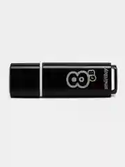 Флешка накопитель для компьютера 8 Gb, Smartbuy Glossy, Usb 2.0, черный, 512177