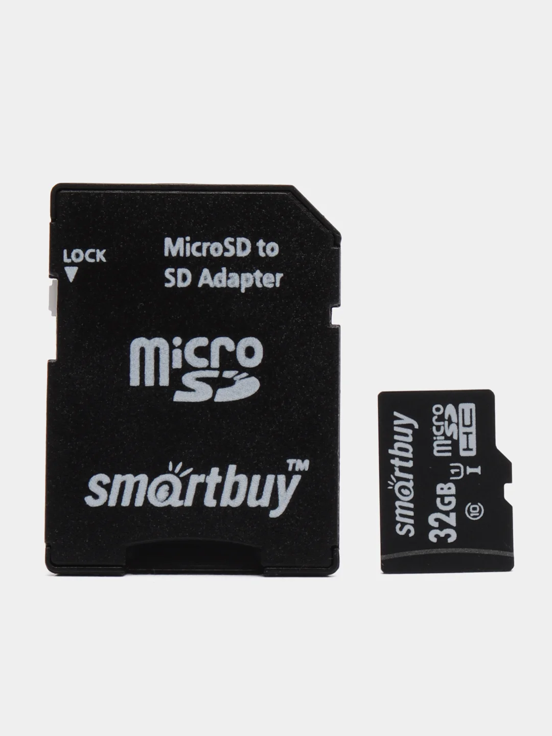 Карта памяти micro Sdhc, 32 Gb, Smartbuy, 10 Мб/сек, class 10, с адаптером