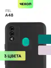 Силиконовый чехол BROSCORP для Itel A48, с матовым покрытием и защитой вокруг модуля камер