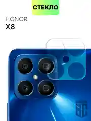 Стекло на камеру телефона BROSCORP Nova Y70/Y70 Plus/Y71, Honor X8 прозрачное закаленное