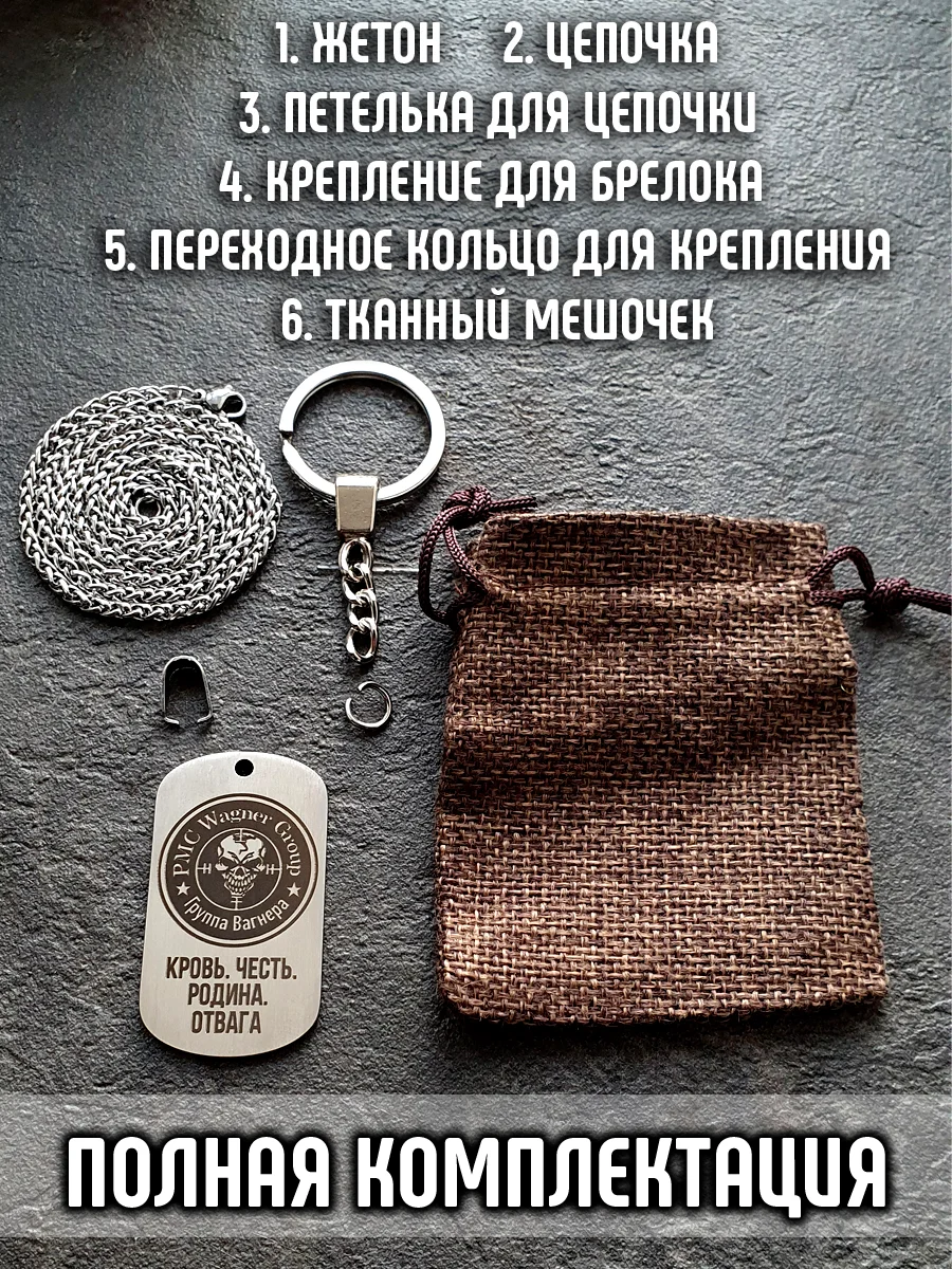 Кулон на шею медальон подвеска брелок на ключи ЧВК Вагнер Вагенр подарок сувенир шеврон