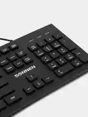Клавиатура проводная Sonnen Kb-8280, Usb, 104 плоские клавиши, черная, 513510