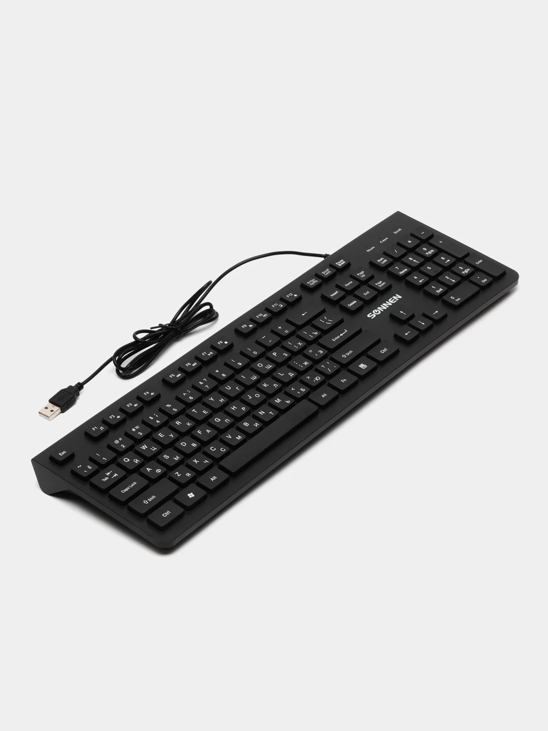 Клавиатура проводная Sonnen Kb-8280, Usb, 104 плоские клавиши, черная, 513510