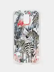 Алый чехол с принтом + защитная пленка для Samsung S5 mini