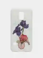 Белый чехол с принтом + защитная пленка для Samsung S5 mini