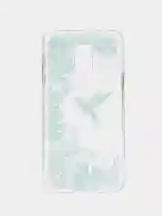 Бирюзовый чехол с принтом + защитная пленка для Samsung S5 mini