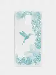 Бирюзовый чехол с принтом + защитная пленка для Samsung S5 mini