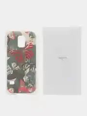 Бордовый чехол с принтом + защитная пленка для Samsung S5 mini