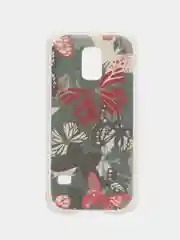 Бордовый чехол с принтом + защитная пленка для Samsung S5 mini