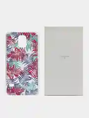 Багровый чехол с принтом + защитная пленка для Samsung S5
