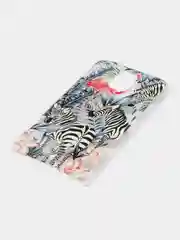 Бежевый меланж чехол с принтом + защитная пленка для Samsung S5