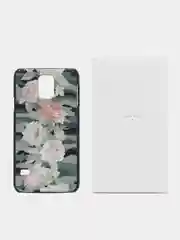 Белый чехол с принтом + защитная пленка для Samsung S5