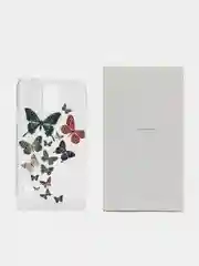 Бордовый чехол с принтом + защитная пленка для Samsung S5