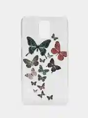Бордовый чехол с принтом + защитная пленка для Samsung S5