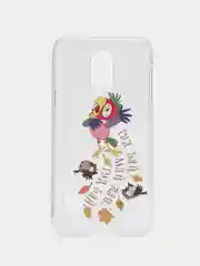 Багровый чехол с принтом с приколом + защитная пленка для Samsung S5 / S5 mini