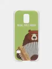 Белый чехол с принтом с приколом + защитная пленка для Samsung S5 / S5 mini