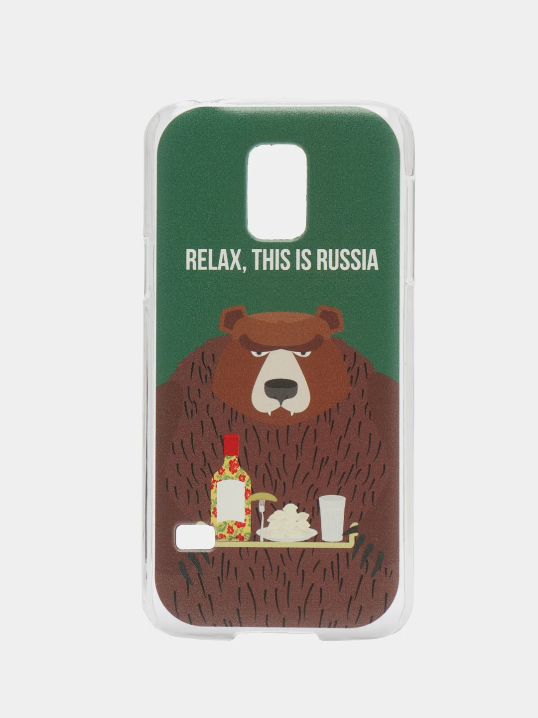 Бронзовый чехол с принтом с приколом + защитная пленка для Samsung S5 / S5 mini