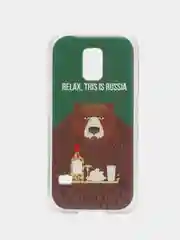 Бронзовый чехол с принтом с приколом + защитная пленка для Samsung S5 / S5 mini