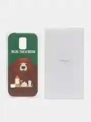 Бронзовый чехол с принтом с приколом + защитная пленка для Samsung S5 / S5 mini
