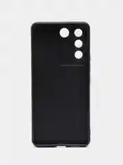 Черный чехол ROSCO для Vivo V27e матовый силиконовый тонкий, бортик вокруг камер