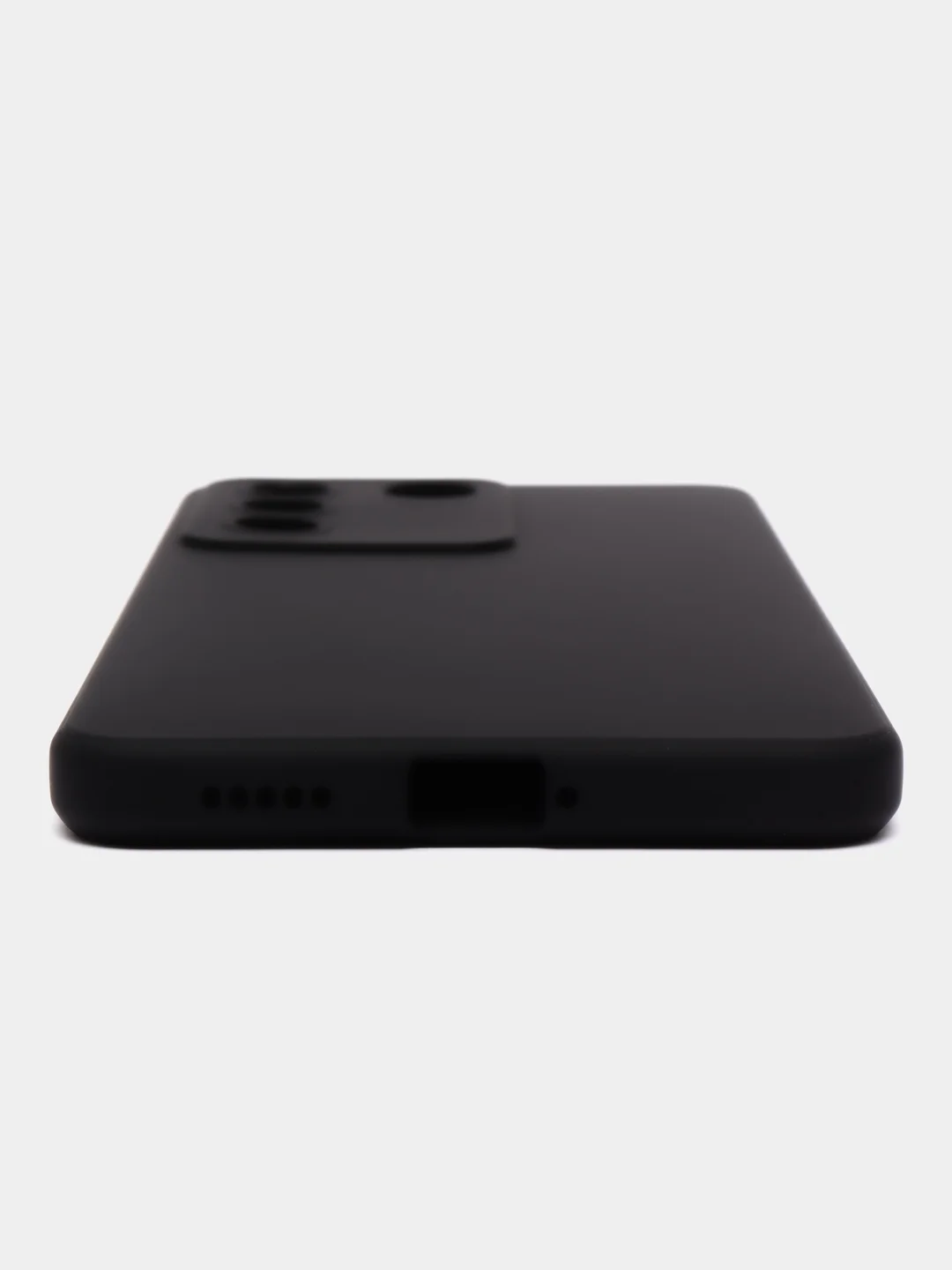 Черный чехол ROSCO для Vivo V27e матовый силиконовый тонкий, бортик вокруг камер