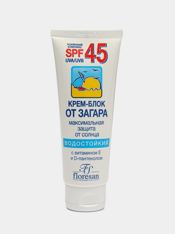 Крем-блок для лица от загара, водостойкий, SPF 45, 60 мл купить по цене ...