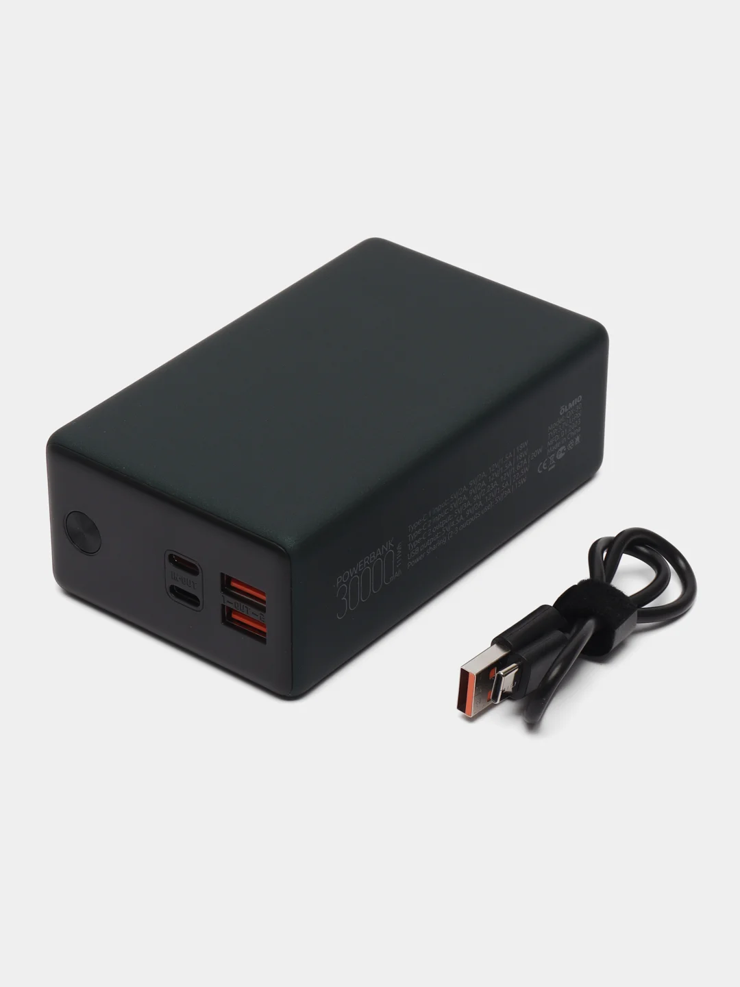 Тёмно-зелёный внешний аккумулятор Olmio QX-30 30000mAh