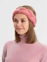 Розовый повязка на голову, вязаная