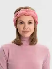 Розовый повязка на голову, вязаная