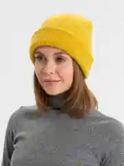 Горчичный шапка вязаная женская