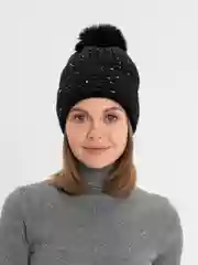 Черный шапка женская  тёплая