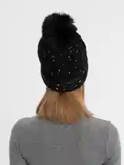 Черный шапка женская  тёплая