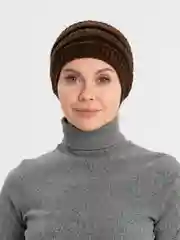 Коричневый повязка на голову вязаная, весенняя