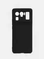 Черный чехол ROSCO для Xiaomi Mi 11 Ultra матовый силиконовый тонкий, бортик вокруг камер