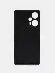 Черный чехол для Xiaomi Poco F5, Redmi Note 12 Turbo силиконовый BROSCORP матовый с защитой камер