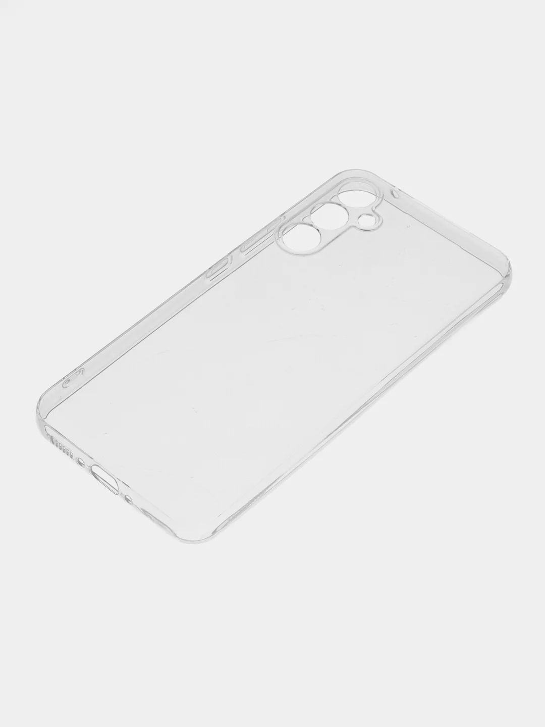Прозрачный силиконовый чехол ROSCO для Samsung Galaxy A34 с защитой камер и от прилипания, прозрачный