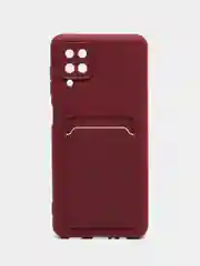 Багровый чехол Samsung Galaxy A12 / M12, Самсунг Галакси А12 / М12 силиконовый с карманом для карты