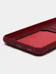 Багровый чехол Samsung Galaxy A12 / M12, Самсунг Галакси А12 / М12 силиконовый с карманом для карты