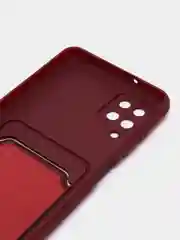 Багровый чехол Samsung Galaxy A12 / M12, Самсунг Галакси А12 / М12 силиконовый с карманом для карты