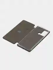 Черный чехол-книжка КАРТОФАН из экокожи на Infinix Smart 6 Plus, с функцией подставки и кармашком