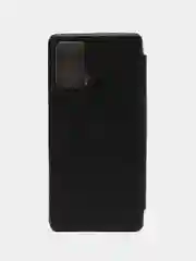 Черный чехол-книжка КАРТОФАН из экокожи на Infinix Smart 6 Plus, с функцией подставки и кармашком