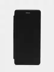 Черный чехол-книжка КАРТОФАН из экокожи на Infinix Smart 6 Plus, с функцией подставки и кармашком