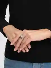 Бежевый кольцо "Сова", унисекс