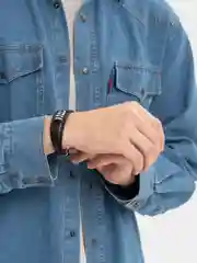 Браслет мужской, черный