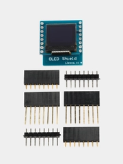 Дисплей, Плата расширения, OLED 0.66" shield, WeMos D1 mini, синий