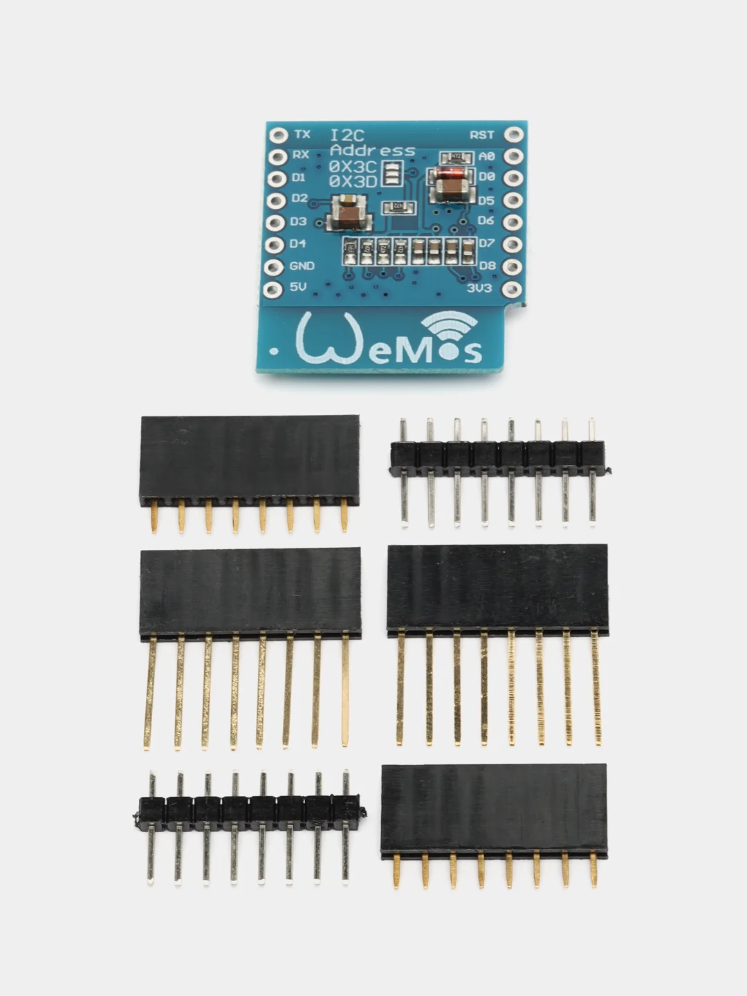 Дисплей, Плата расширения, OLED 0.66" shield, WeMos D1 mini, синий
